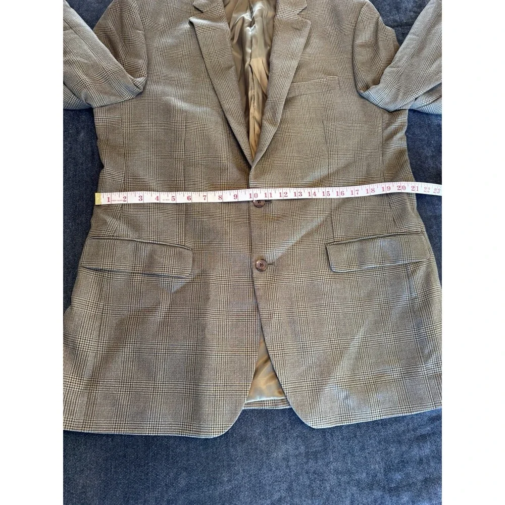 Ralph Ralph Lauren Men's 42L Brown Plaid Silk/Wool Tweed 2-Button Blazer